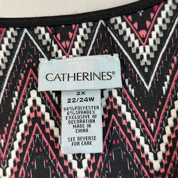 Catherines Women Plus Kimono/Cardigan Jacket Reversible Size 2X Red Pink Floral - Picture 5 of 10